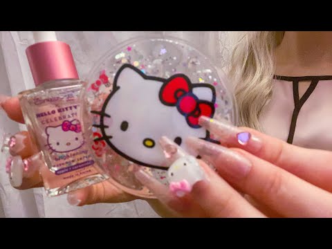 Hello Kitty Skincare 🎀 (real camera touch, no talking) ASMR