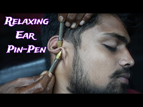 Relaxing Pin Pen Therapy On Ear | ASMR Pin Pen Massage | ASMR Ear Massage | ASMR Head Massage