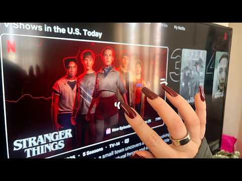 TV screen tracing, tapping and remote sounds - lofi asmr