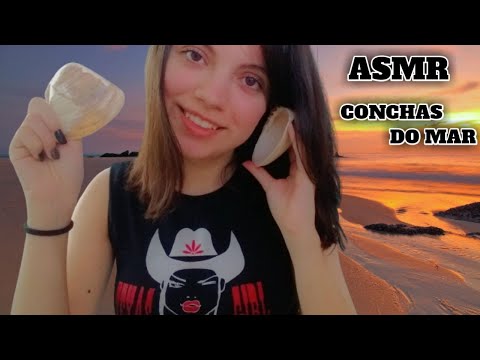 ASMR 🐚🌊 Mostrando a minha coleção de conchas do mar pra você relaxar (sea shells)  🏖 🐚