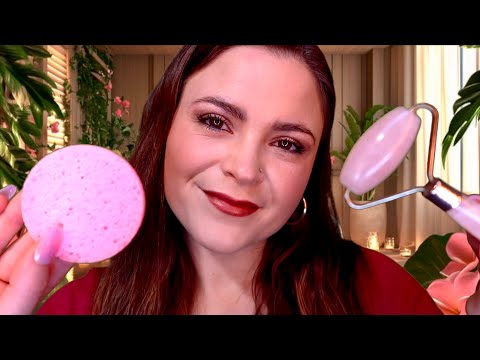 ASMR Valentines Day Spa & Skincare | Layered Sounds, Personal Attention, Facial, Head Massage