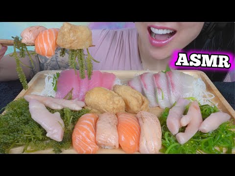 ASMR SASHIMI PLATTER (EATING SOUNDS) LIGHT WHISPERS | SAS-ASMR