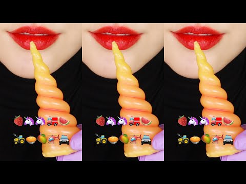 VERTICAL MUKBANG SUGAR ICING COOKIES ASMR FRUITS JELLY EATING SOUND ASMR EMOJI FOOD ASMR 🚜