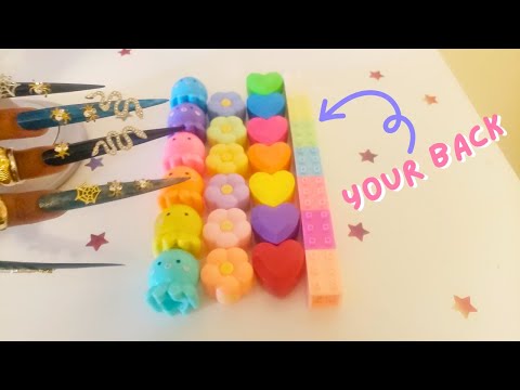 ASMR Spiders Crawling up your Back on Highlighters, Long Nail Tapping, Back Scratching, Fast Tapping