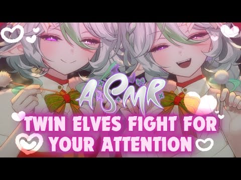 Needy Twin Elves Fight For Your Attention【Intense inaudible whispering | Ear Massages | Ear Blowing】