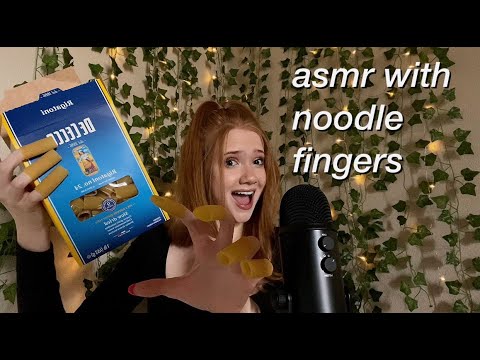 ASMR tapping & scratching with pasta noodle fingers