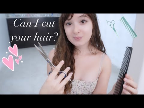 ASMR Girlfriend cuts your hair💗✂️