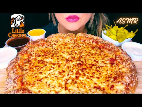 ASMR LITTLE CAESARS CHEESE STUFFED CRUST PIZZA MUKBANG | EATING SOUNDS