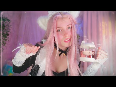 ASMR tu AMIGA Gatita Maid te Mima antes de la Fiesta 💗 (Estás Malito)