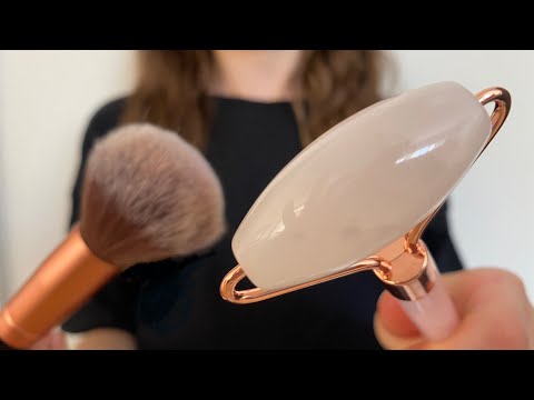 ASMR doing your hair, makeup + skincare | actual camera touching/brushing | lo-fi | combing bangs