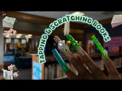 1 HR Of PUBLIC ASMR IN THE LIBRARY | Tapping, Scratching On Books, Book Spines, Page Turning & More