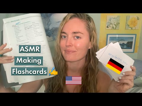 ASMR American Learns 12 New B2-Level German Words (topic: Gestures) | Gentle Whispers & Tapping ✍️