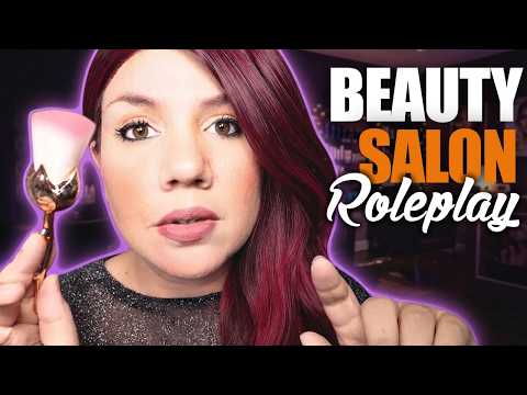 ASMR EXCLUSIVE Beauty Salon Makeover:  Makeup, Scalp & Hand Massage