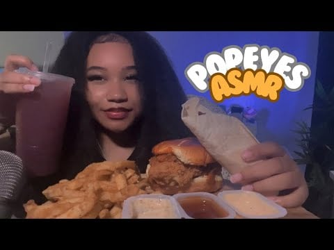 ASMR POPEYES NEW PICKLE GLAZE SANDWICH & WRAP 🍗✨(CRUNCHY EATING SOUNDS)