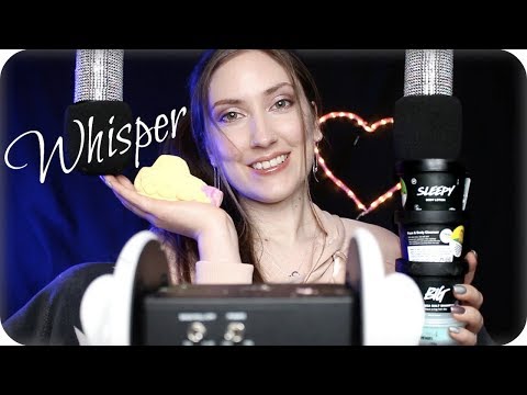 ASMR Lush Whispering w/ Ear to Ear Lid Sounds, Sleepy Lotion, Salt Scrub, Gentle Scratching & Soap 💋