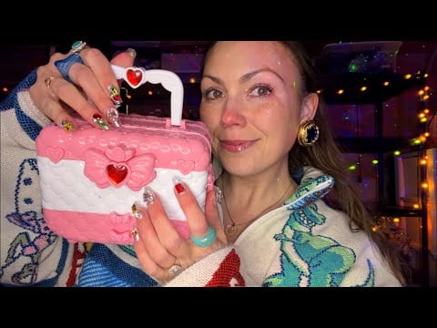 asmr/ what my daughter got for her birthday HAUL💖  (close + clicky whisper, lots of tapping)
