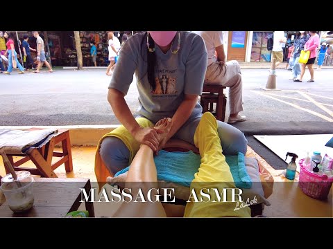 $4 relaxing Thai STREET FOOT MASSAGE at the BIGGEST WEEKEND MARKET in Bangkok  (unintentional ASMR)