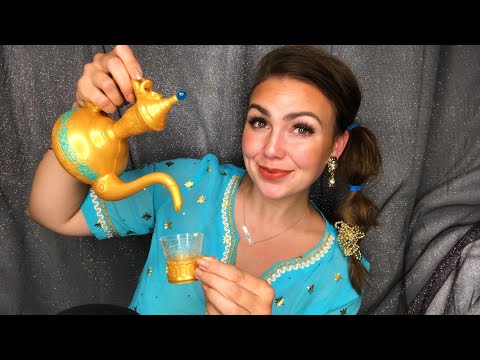 ASMR || PREGAME w/ Princess JASMINE (tapping, personal att, liquid sounds) **AN HOUR LONG**