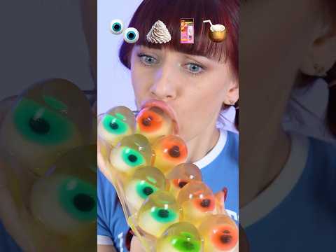 ASMR Gummy Jelly Eyeballs, Sweet Cream, Coconut  #mukbang