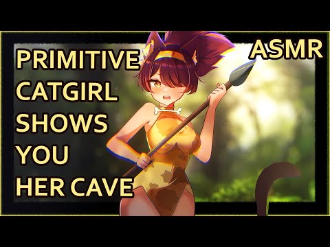 Primitive Catgirl Takes You To Her Cave and Cares For You | ASMR | [kalimba] [chalk drawing]