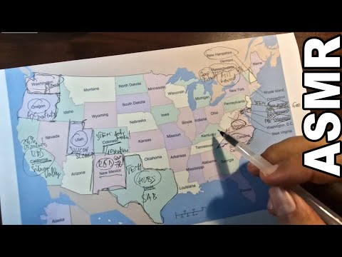 ASMR: The Most Innovative States in America with Facts | ASMR soft spoken map tracing