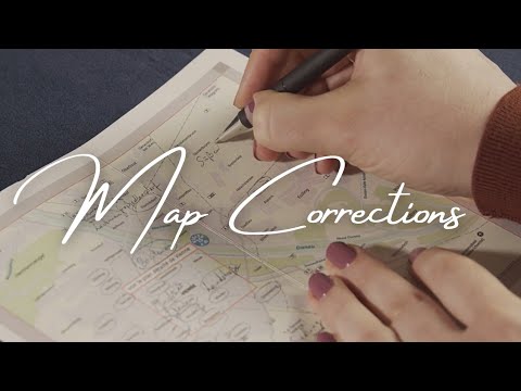 ASMR Fixing a French Map of Vienna (Soft Spoken, Pointing & Tracing)