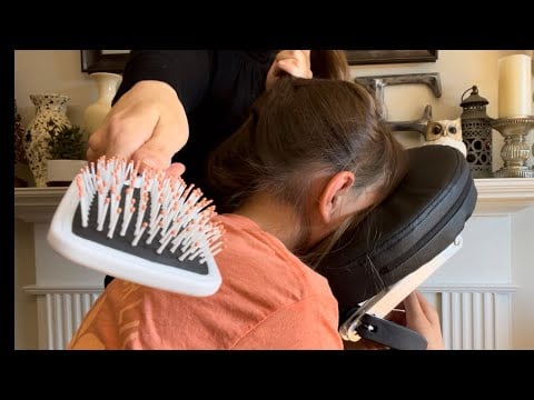 ASMR Calming Scalp Massage, Hair Play, Hair Brushing, Scalp Scratching. Nape Attention, Light Touch