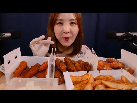 60계 치킨 이팅사운드｜소리아라｜바삭치킨｜고추 닭봉｜간지 닭윙｜Chicken Eating sounds