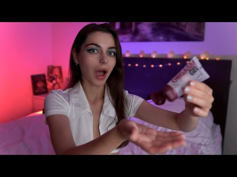 Loving girlfriend cares you after a Long Day! 🤍 Gental wet massage, compliments & tingles 💋 ASMR