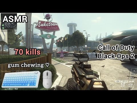 [ASMR COD Black Ops 2] relaxing gum chewing & gameplay ♡ keyboard + mouth sounds