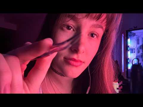 ASMR Quickly Doing Your Lashes (upclose with mouth sounds)