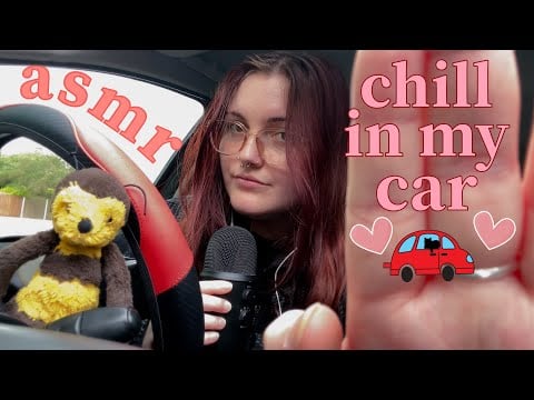 ASMR in my car (chaotic + unpredictable triggers) w gentle rambles, tapping, scratching + more