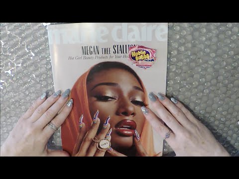 ASMR Juicy Gum Chewing Magazine Flip Through | Close Tingly Whisper | Megan Thee Stallion