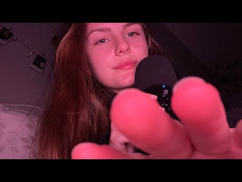 ASMR in My Bed - super up close hand movements + mouth sounds
