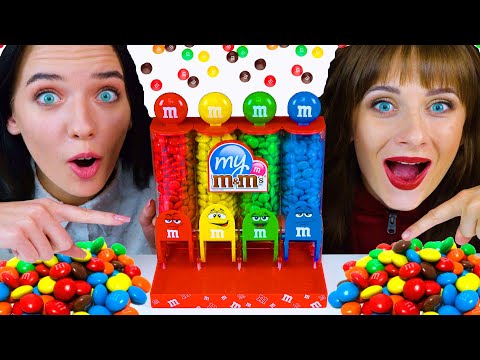 ASMR M&M'S CANDY DISPENSER, GUMMY PLANET, ICE CREAM, CHOCOLATE MARSHMALLOW 먹방 | LiLiBu ASMR