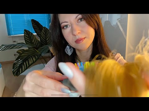 АСМР Усыпляющая укладка волос 🤤Расчесывание 💜 ASMR Hair Stylist