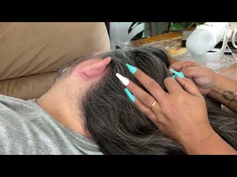 ASMR Hair Play,Scalp Scratching ~ Scalp Checking ~ Scalp Massage With little nit Scratching No🤫