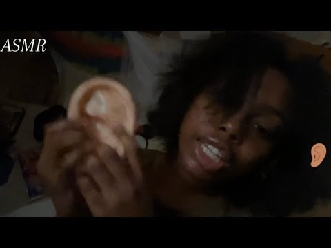 ASMR| Ear Playing ASMR + Soft Spoken Mouth Sounds👂🏽✨