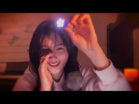 ASMR 🪶 softly whispered visual triggers (pompom, feathers, silicone brush)