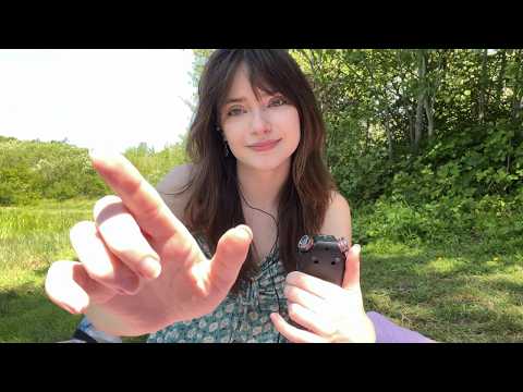 ASMR in nature ~ whispers / hand movements / affirmations ~