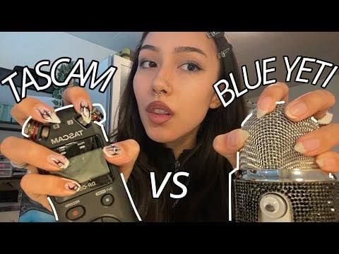 ASMR ☆ TASCAM + BLUE YETI COMBO (layered) / mic triggers, mouth sounds, brush,..