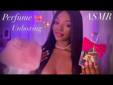 ASMR | Cozy Perfume Unboxing 🤍 Soft Tapping, Scratching, & Mouth Sounds 🎀✨