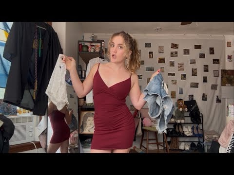 try on haul & fabric scratching (asmr hot & bothered BIRTHDAY GIRL 💖)