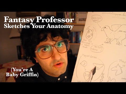 [ASMR] Fantasy professor sketches & teaches you basic anatomy (you're a Griffin) (British accent)