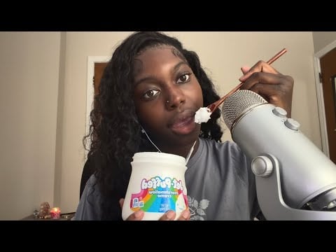 ASMR Eating Marshmallow Fluff 