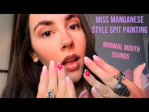ASMR- @MissManganese style spit painting (chaotic, ring sounds, stutters)//minimal mouth sounds💍