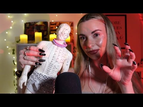 ASMR acupuncture doll tapping and scratching 💅🏻🎧