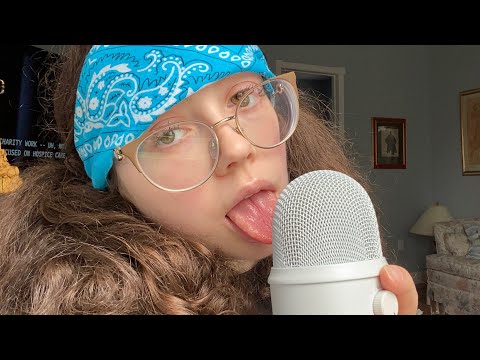 ASMR eating my blue yeti (mic licking) (lots of wet mouth sounds) (breathing ASMR)