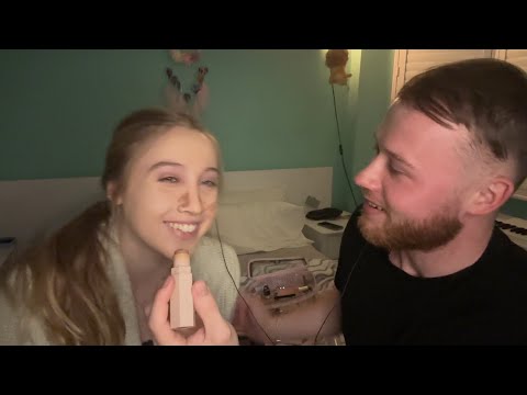 Asmr my boyfriend does my makeup