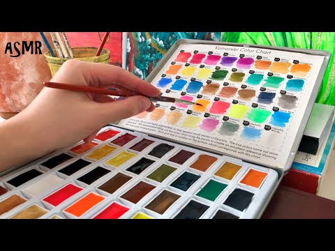 ASMR *Whispered* Watercolor Paint Swatches (Komorebi Japanese Watercolor Paint Set) 🎨